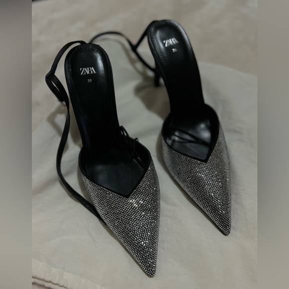 Zara Black sparkling Women's Heels NWT - Picture 1 of 6